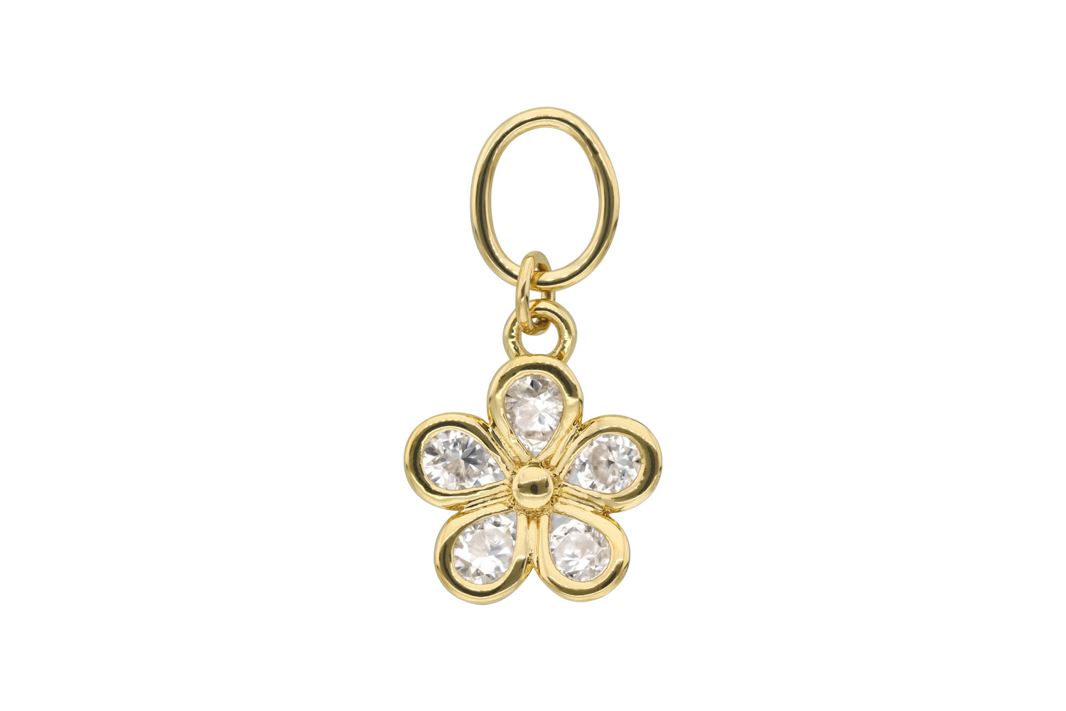 18 Karat Gold Anhänger für Clicker MOISSANIT-BLUME von Piercingline